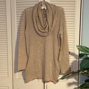 Red Envelope Cashmere Cozy Beige Cowl Neck Sweater